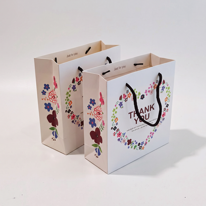 White Flower Gift Bag