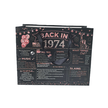 Vintage-Style 50th Birthday Paper Gift Bag
