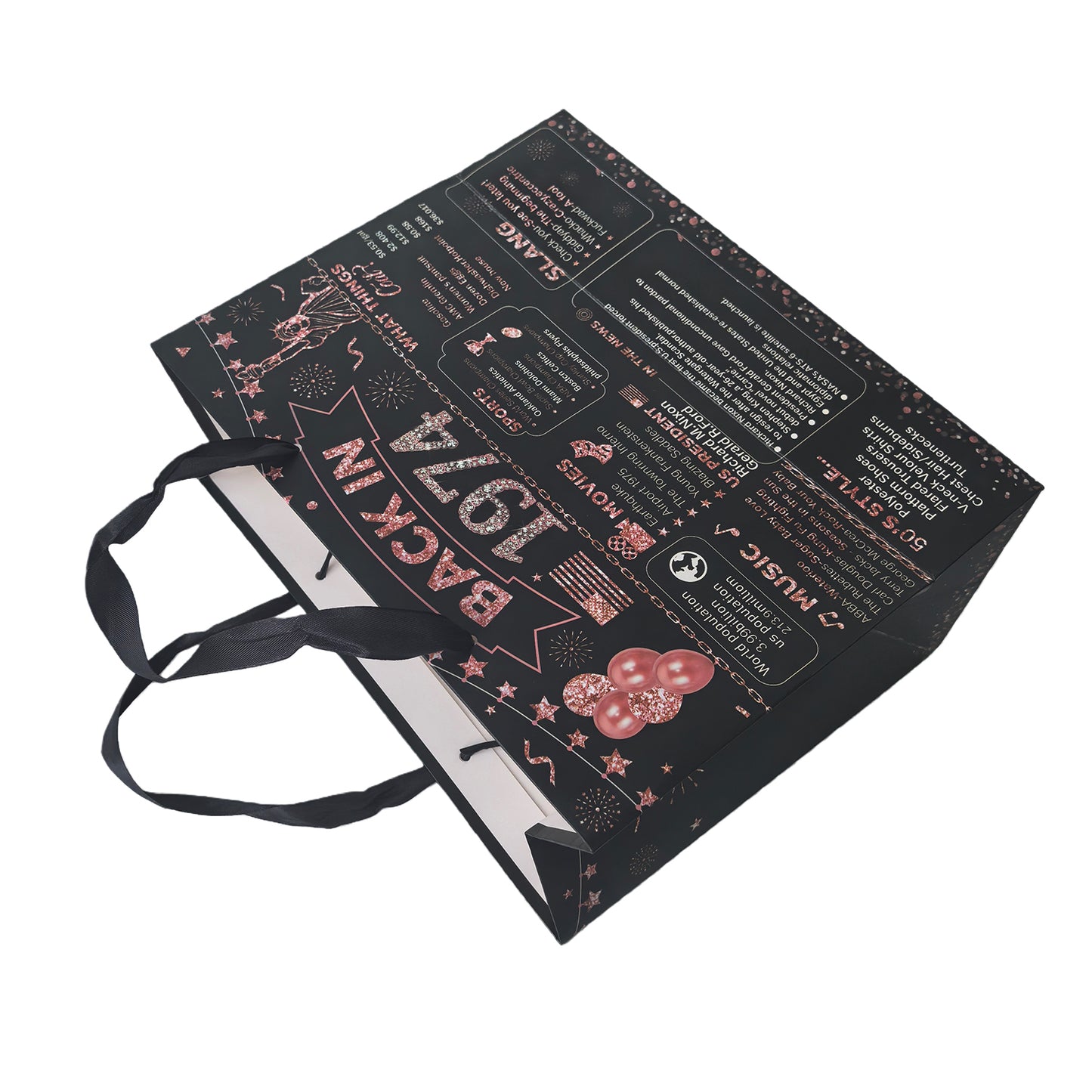 Vintage-Style 50th Birthday Paper Gift Bag