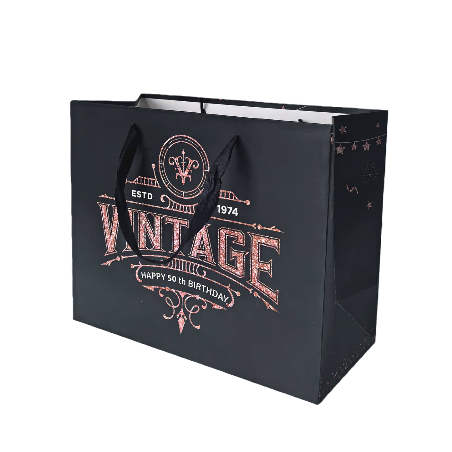 Vintage-Style 50th Birthday Paper Gift Bag