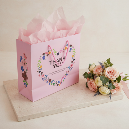 Pink Floral Gift Bag